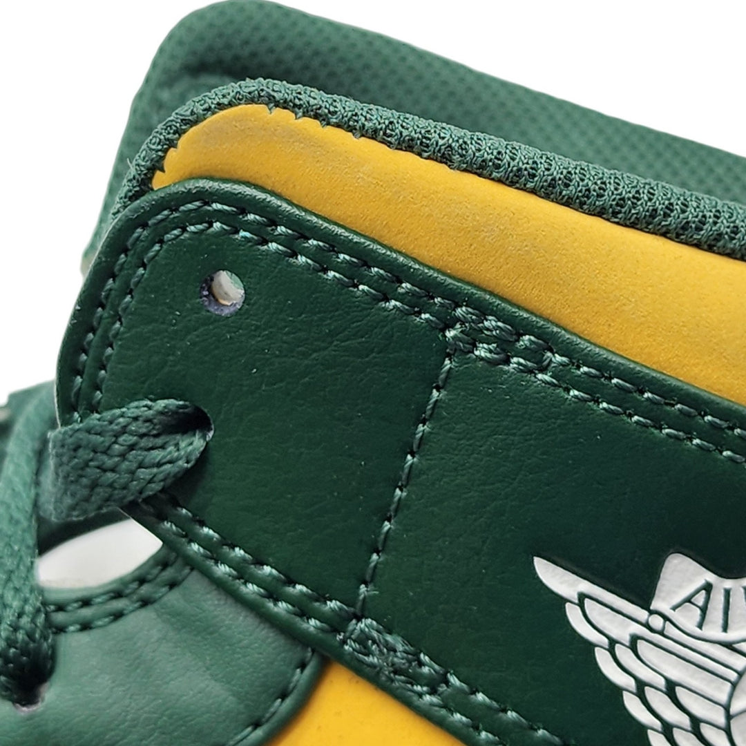 Nike Air Jordan 1 Mid 554724-371 Leather Sneakers Noble Green US 11