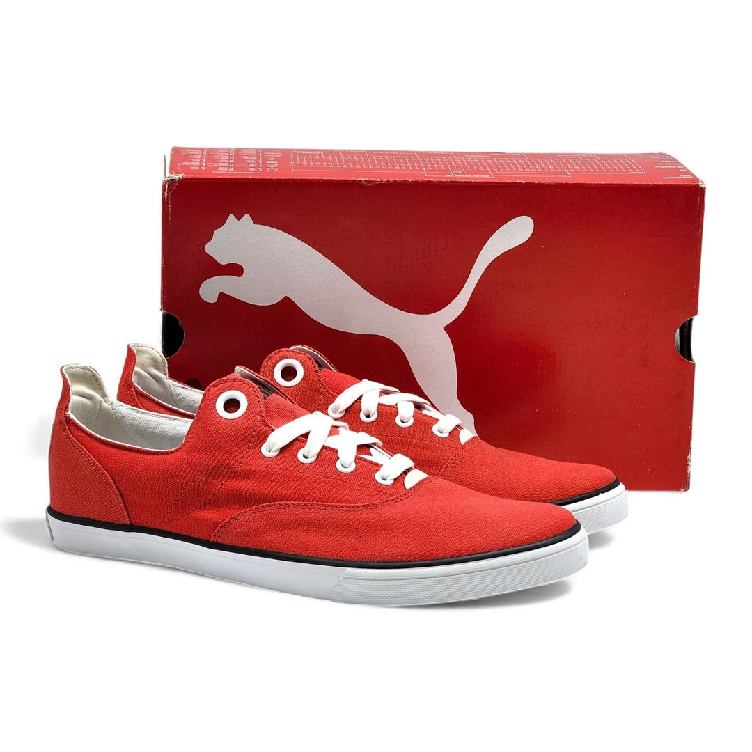 Puma Limnos CAT 3 DP 351497 05 Fiery Red White Canvas Sneakers US 12