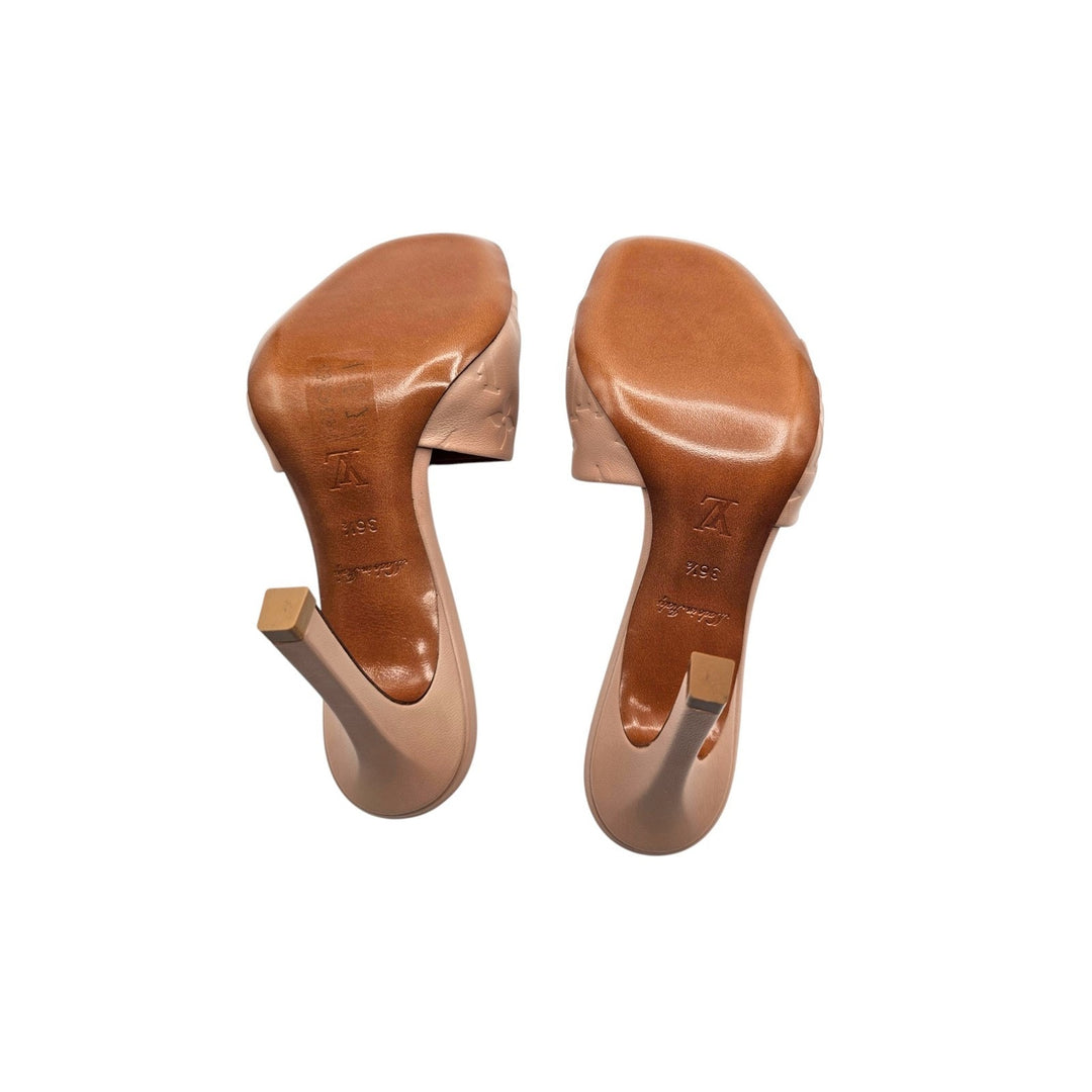 Louis Vuitton Revival Embossed Monogram Lambskin Leather Mules EU 36.5 US 6.5