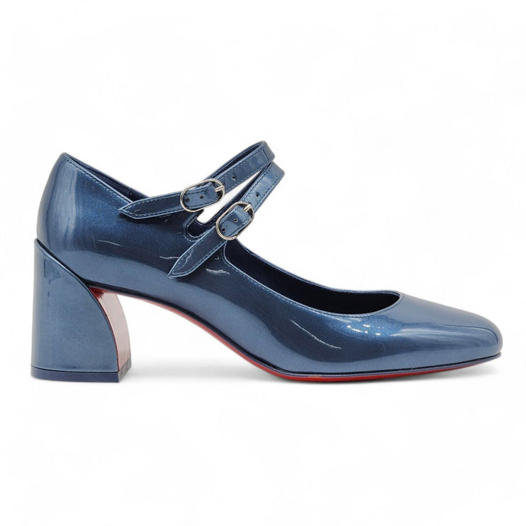 Christian Louboutin Miss Jane Pumps 55mm - Leather - Blue - 35.5