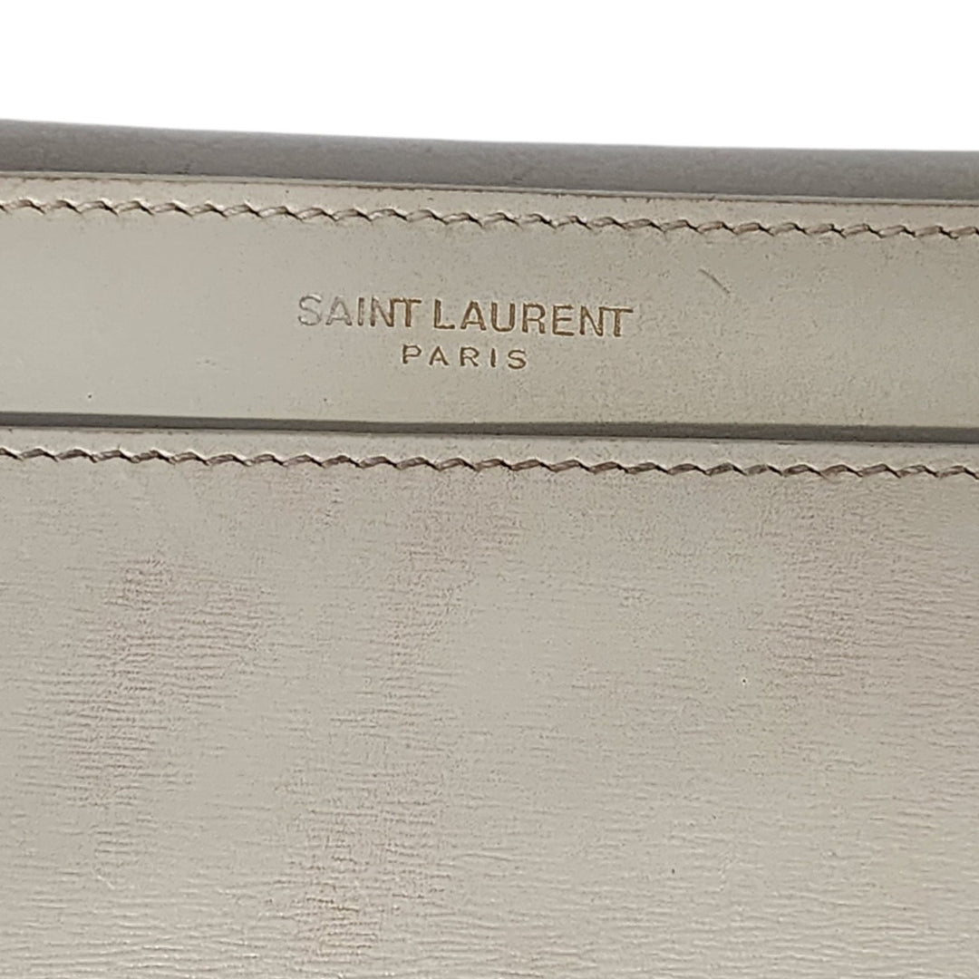 Saint Laurent Crossbody Shoulder Bag Satchel Cream Leather 532561 – Preowned