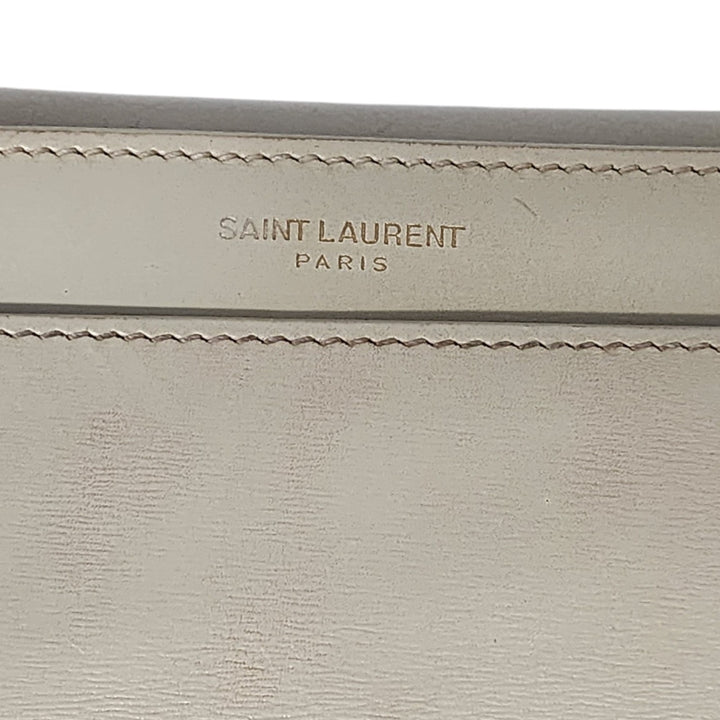 Saint Laurent Crossbody Shoulder Bag Satchel Cream Leather 532561 – Preowned