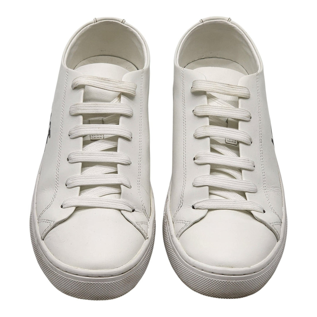 Versace Logo Leather Men’s Low-Top Sneakers White EU 41 US 8 - Preowned