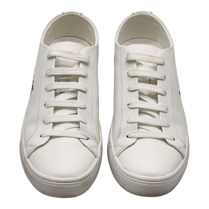 Versace Logo Leather Men’s Low-Top Sneakers White EU 41 US 8 - Preowned