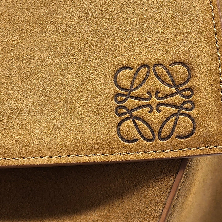 Loewe Men's Puzzle Suede Leather Shoulder Crossbody Bag in Tan