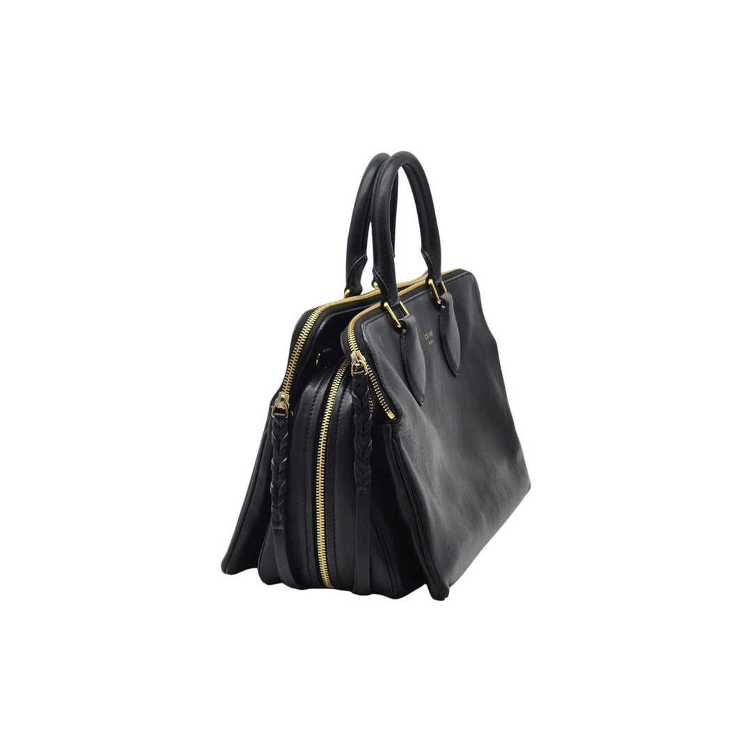 Celine Phoebe Triptyque Leather Shoulder Bag Satchel Black - New $3800