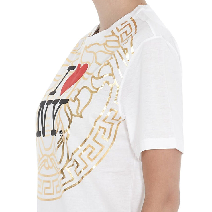 Versace x I Heart NY Oversized Women's T-Shirt - Cotton - White S