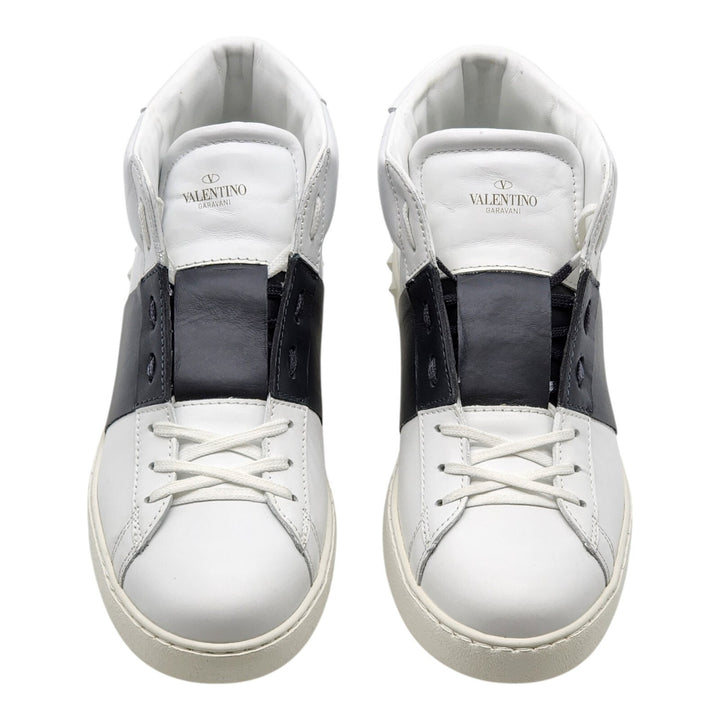 Valentino Garavani Open Men's High Top Leather Sneakers White Black EU 44 US 11