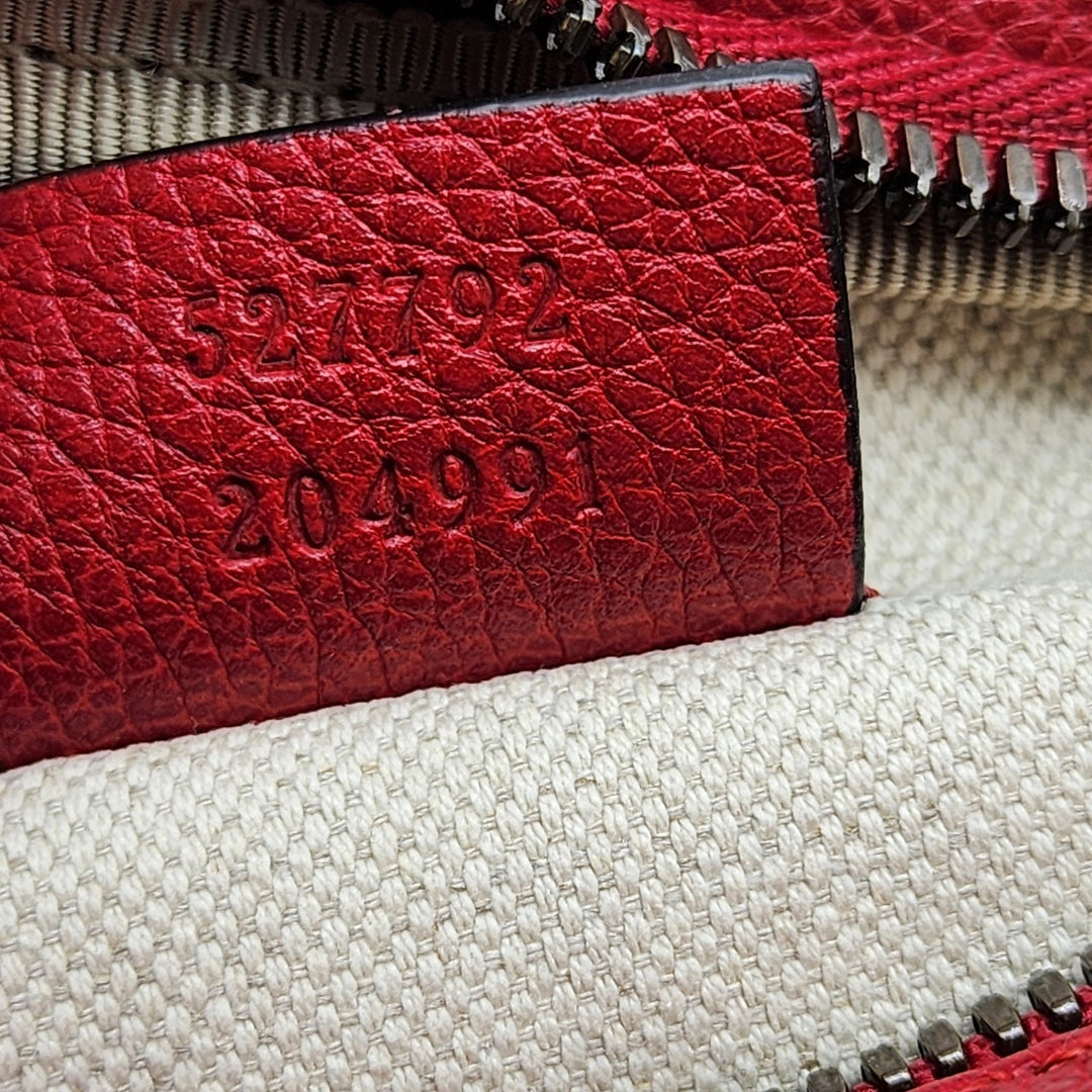 Gucci Logo Belt Bag Red Leather Waist Bag Crossbody Unisex 527792 204991