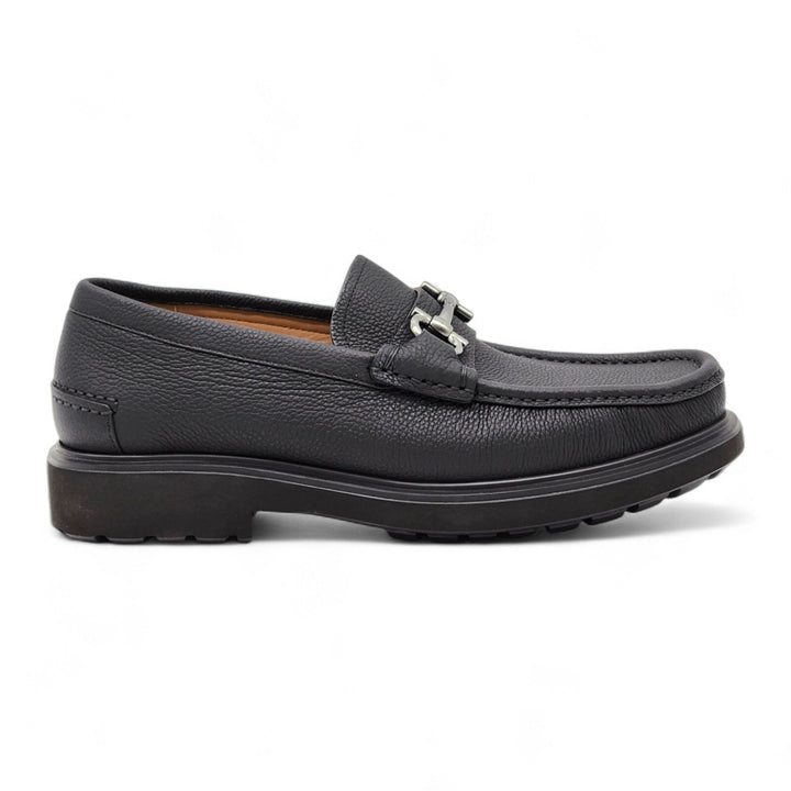 Salvatore Ferragamo Glasgow Calfskin Leather Loafers Black 11 EE US 12