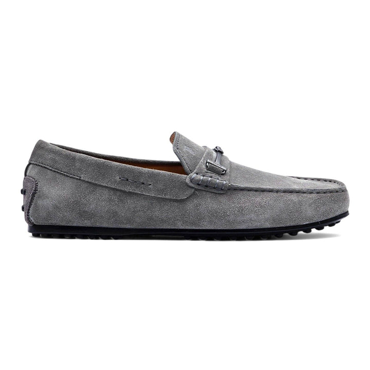 Tod’s Men’s City Gommino Suede Driving Shoes Gray US 9 UK 8