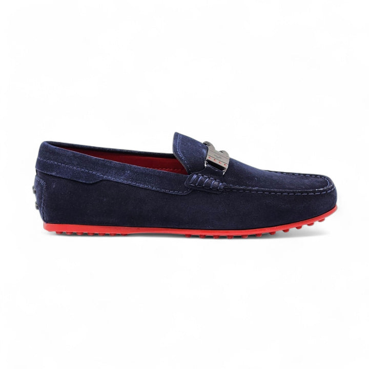Tod’s for Ferrari Suede Gommino Driving Loafers Navy Blue UK 7 US 8
