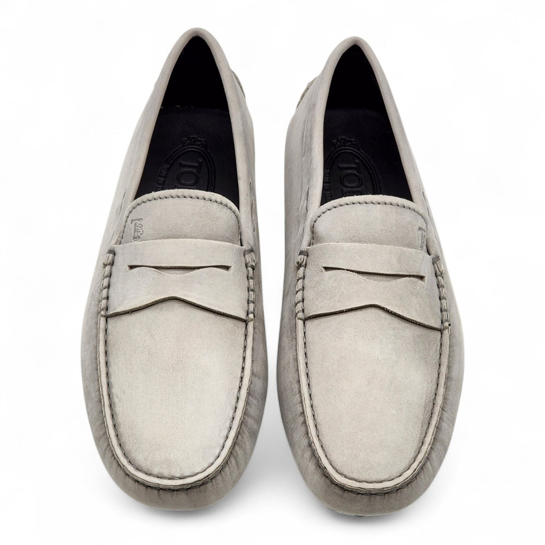 Tod's City Gommino Driving Penny Leather Loafers Gray UK 6 US 7.5
