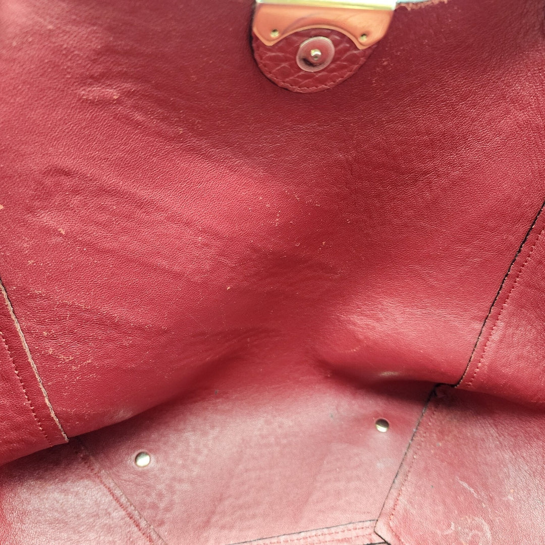 Burberry Canterbury Leather Shoulder Bag Tote in red
