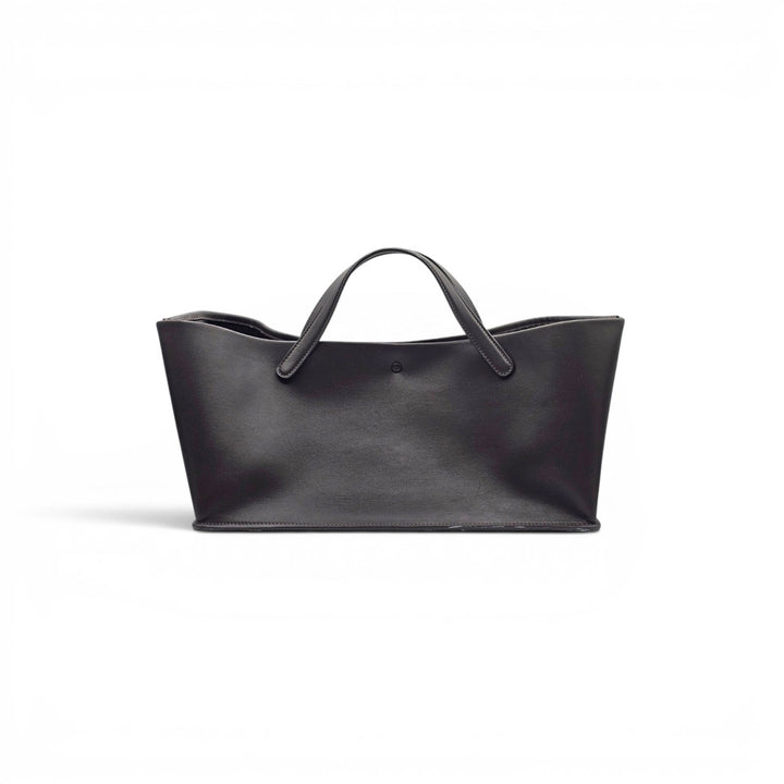 The Row Idaho Large Leather Tote in Dark Brown