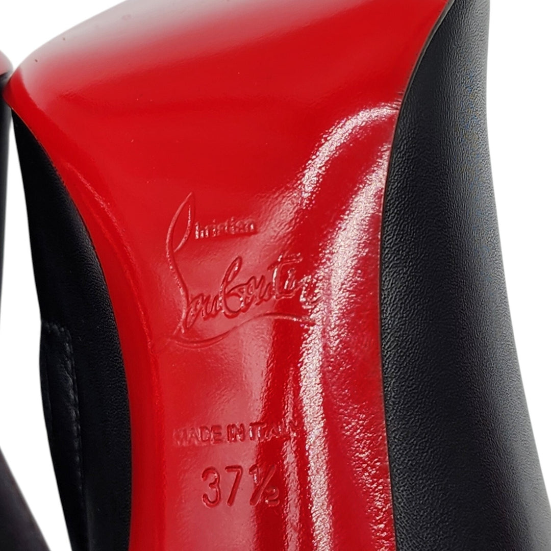 Christian Louboutin Belle 85 Leather Ankle Booties Black EU 37.5 US 7