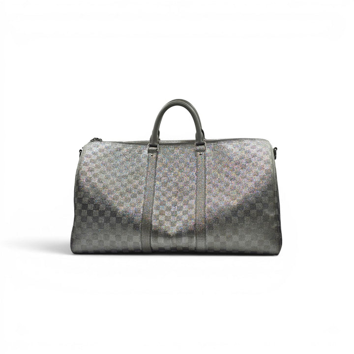 Louis Vuitton x Virgil Abloh Silver Glitter Damier Keepall 50 Bandoulière 2022