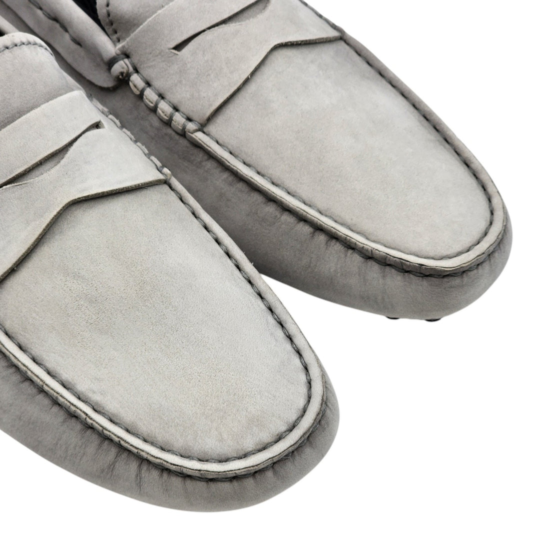 Tod's City Gommino Driving Penny Leather Loafers Gray UK 6 US 7.5