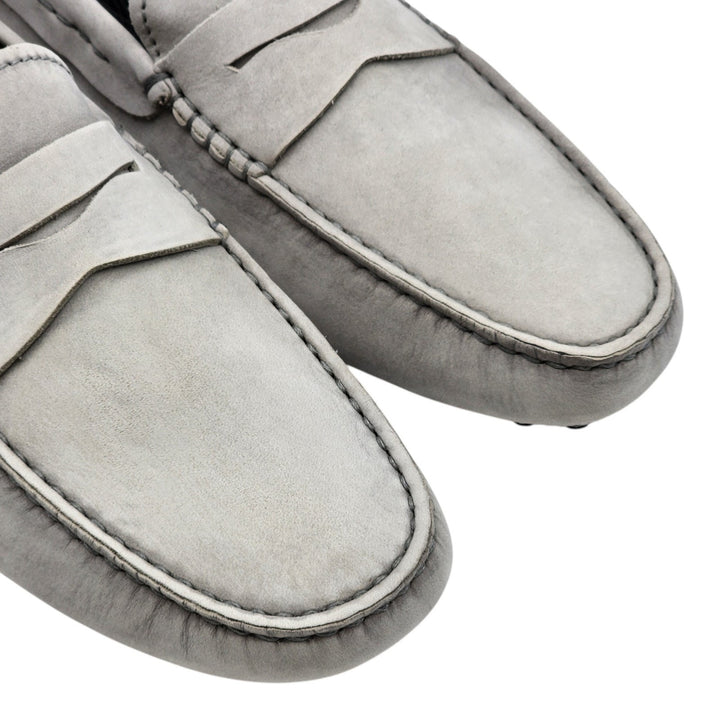 Tod's City Gommino Driving Penny Leather Loafers Gray UK 6 US 7.5