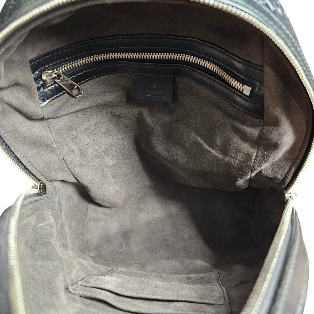 Gucci Guccissima GG Signature Small Day Leather Backpack Unisex 450967 Black