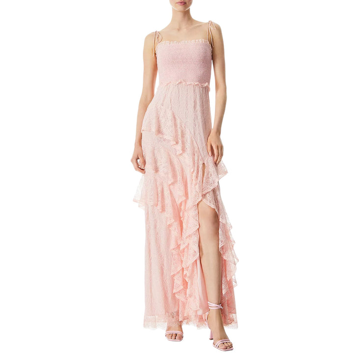 Alice + Olivia Jocelyn Ruffle Midi-Dress (0)