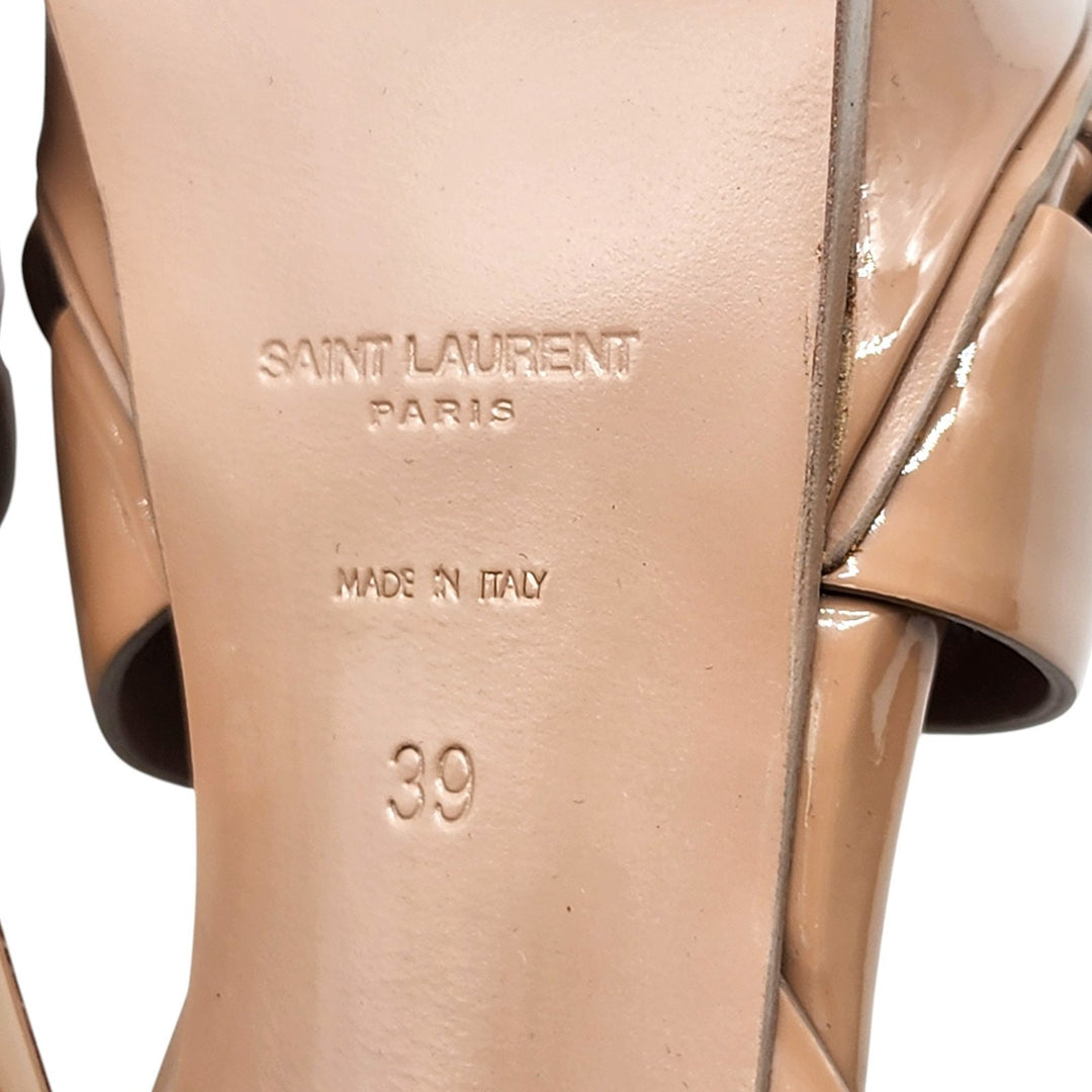 Saint Laurent Tribute Platform Leather Sandals Pumps Tan Brown