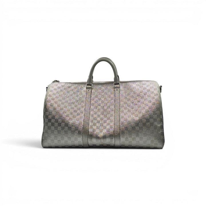 Louis Vuitton x Virgil Abloh Silver Glitter Damier Keepall 50 Bandoulière 2022
