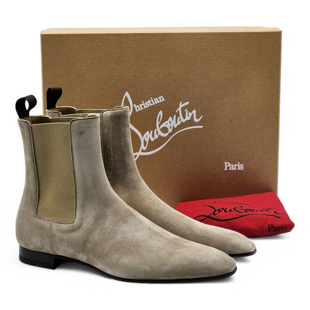Christian Louboutin Roadie Flat Suede Boots – Beige – EU 43 / US 10 $1195