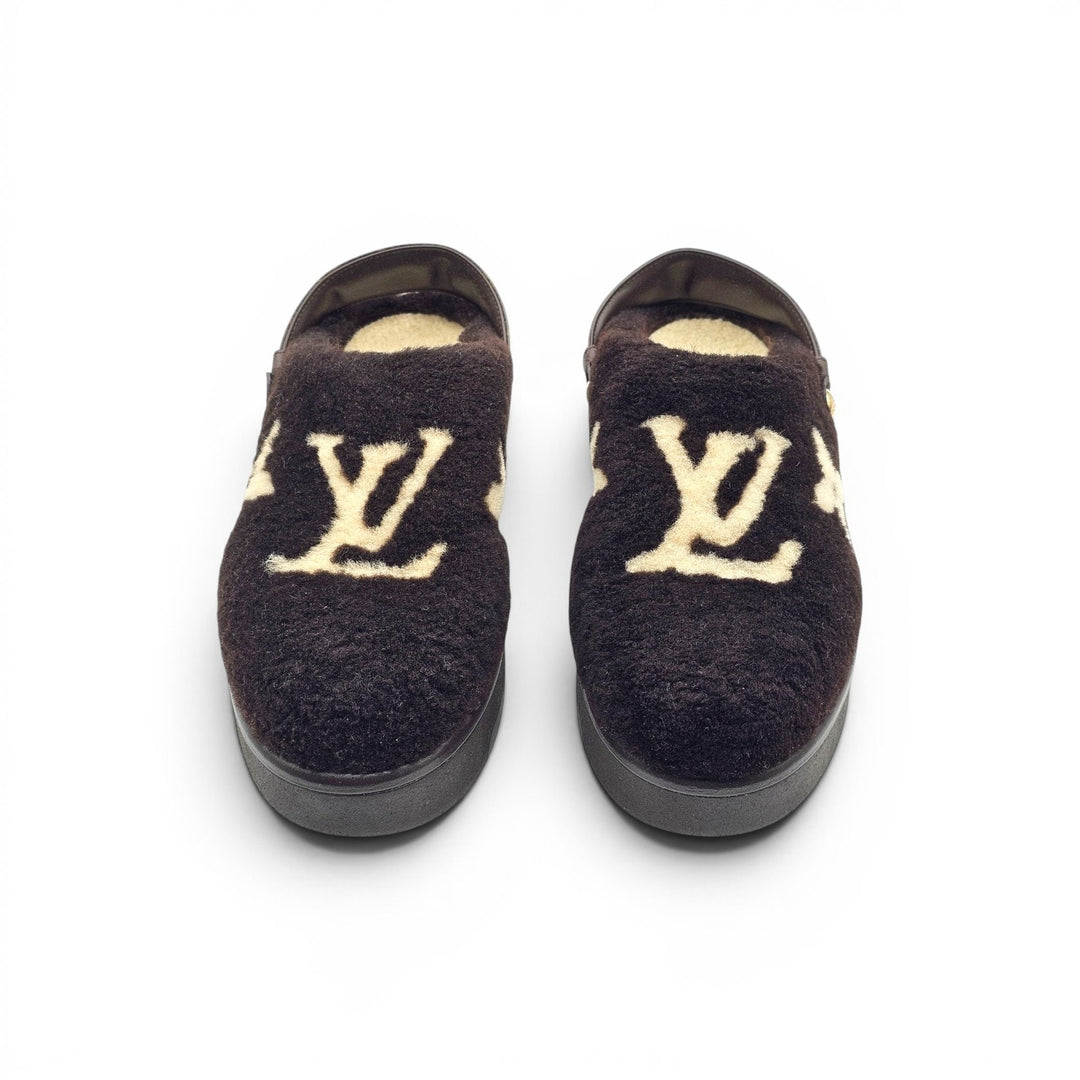 Louis Vuitton Aspen Platform Closed Mule Clogs Shearling 1AITGR EU 38 US 8 $1710