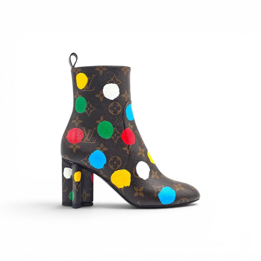 Louis Vuitton x Yayoi Kusama Monogram Dots Coated Ankle Boots EU 35 US 5 - NWB