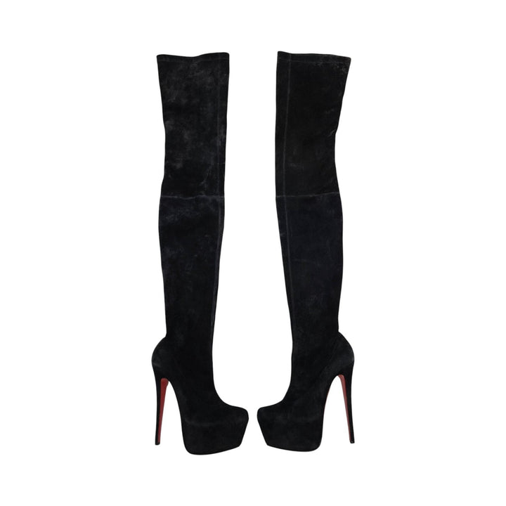Christian Louboutin Gazolina Over the Knee Platform Suede Boots EU 37 US 6.5