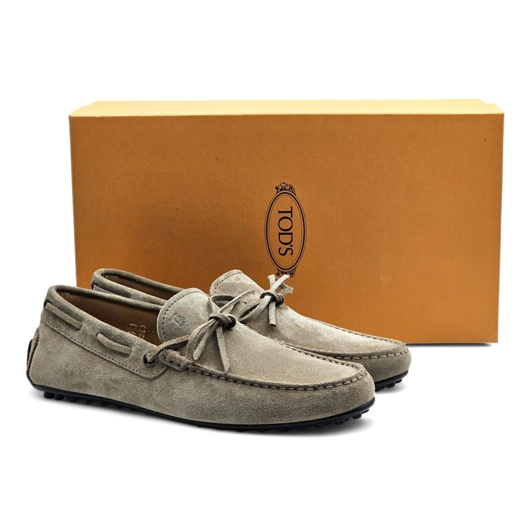 Tod's Driving Shoes City Gommino Suede Loafers Beige US 7 UK 5.5
