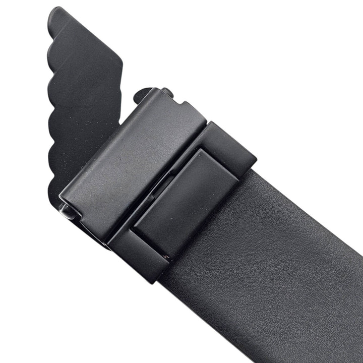 Emporio Armani by Giorgio Armani Black Leather Men's Belt with Eagle Logo Buckle
