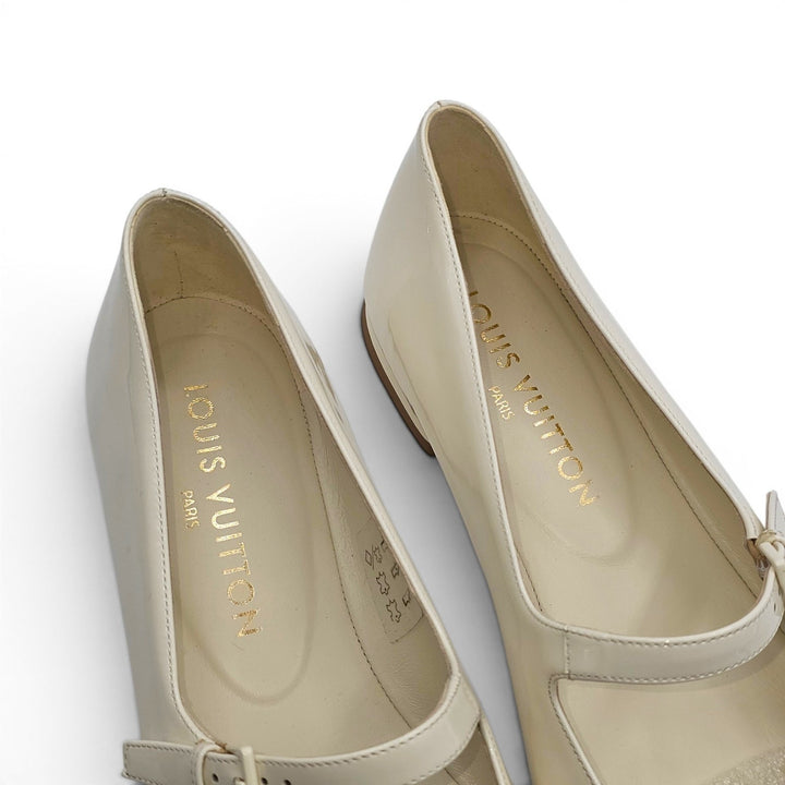 Louis Vuitton Swing Flat Mary Jane Ballerina Shoes Ivory EU 39 US 9 $1080