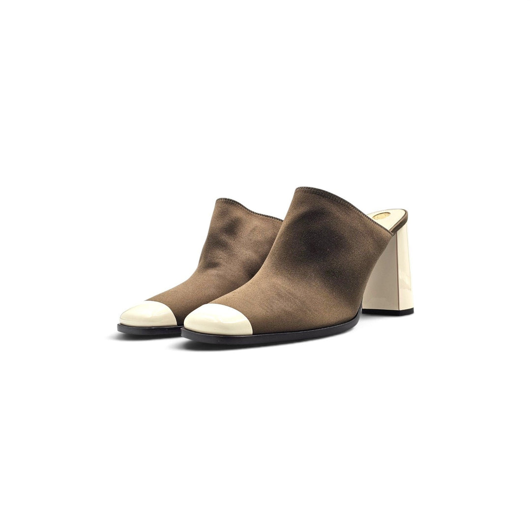 Loro Piana Alba Heeled Mules Olive Shadow FAR1163 51MM EU 38 US 8 - NWOB $1900