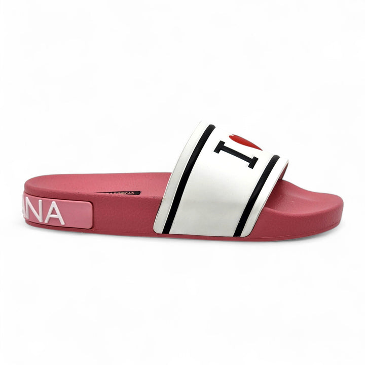 Dolce & Gabbana Logo Saint Barth Rubber Pool Slides Pink EU 36 US 6