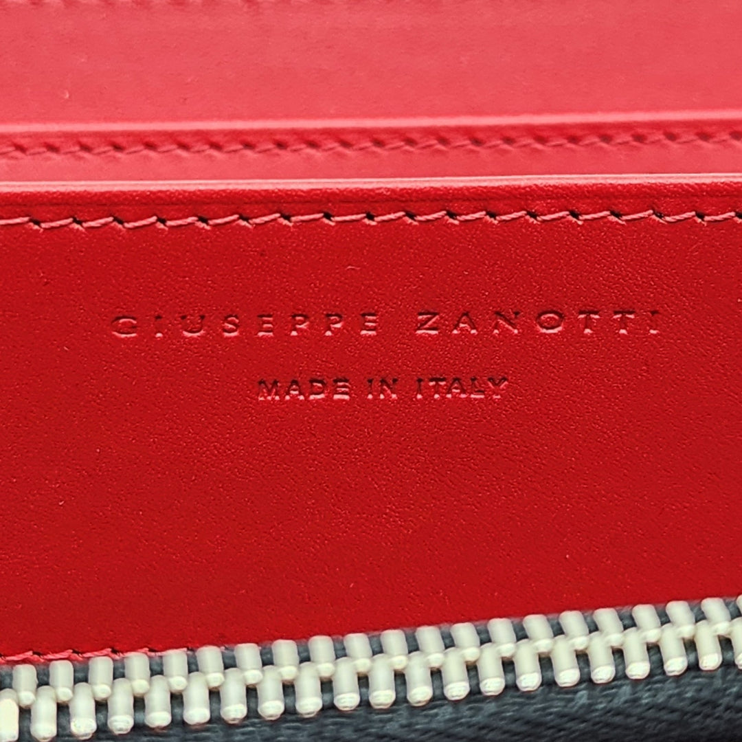 Giuseppe Zanotti Thunderbolt Croc Leather Zip Purse Wallet