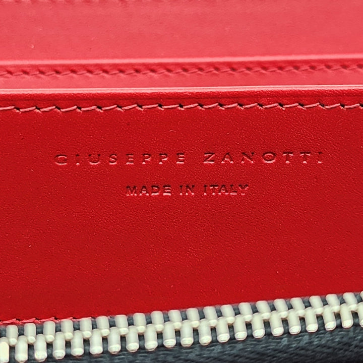 Giuseppe Zanotti Thunderbolt Croc Leather Zip Purse Wallet