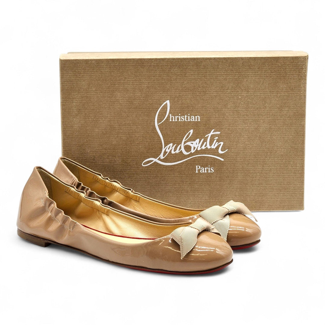 Christian Louboutin Gloriana Leather Ballet Flats Blush Nude EU 38.5 US 8
