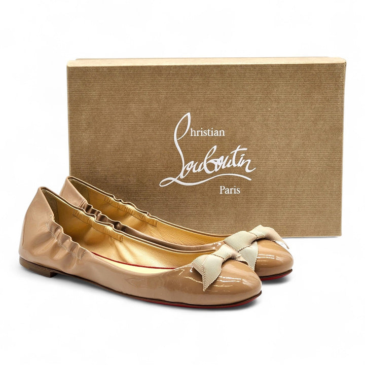 Christian Louboutin Gloriana Leather Ballet Flats Blush Nude EU 38.5 US 8