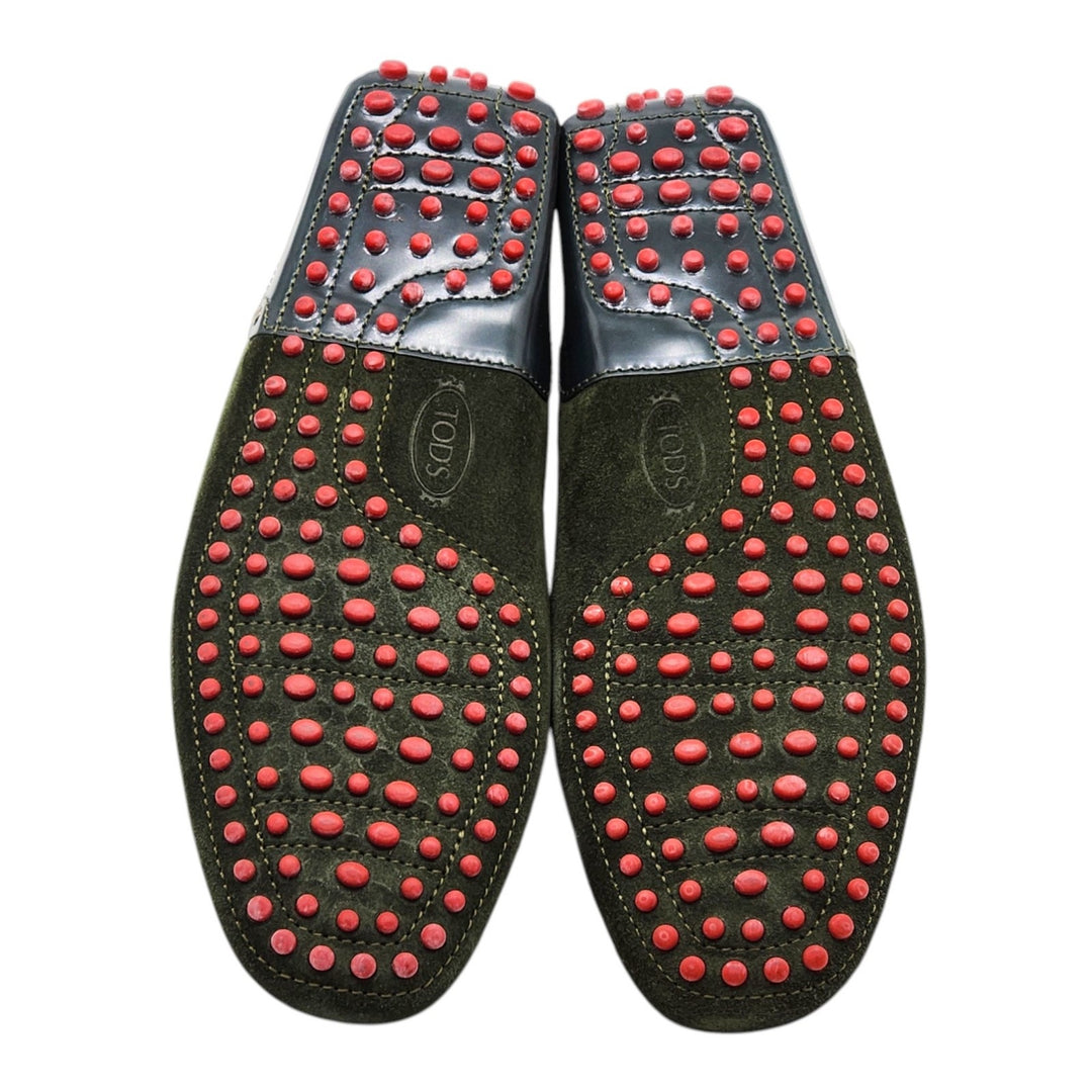 Tod’s for Ferrari Gommino Driving Leather Loafers Green UK 7 US 8.5