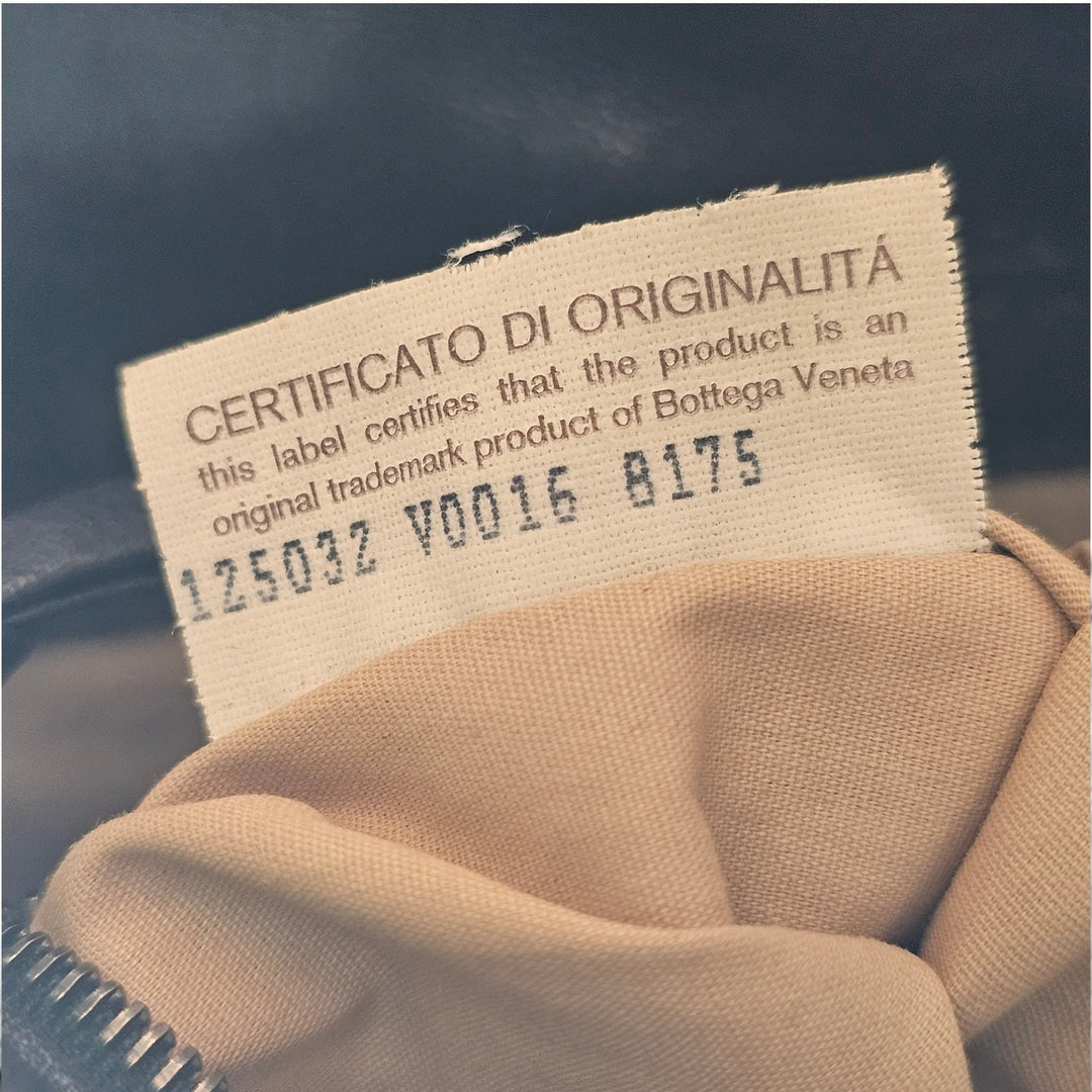 Bottega Veneta Small Tote Bag Black Nappa Leather Intrecciato Parachute Woven