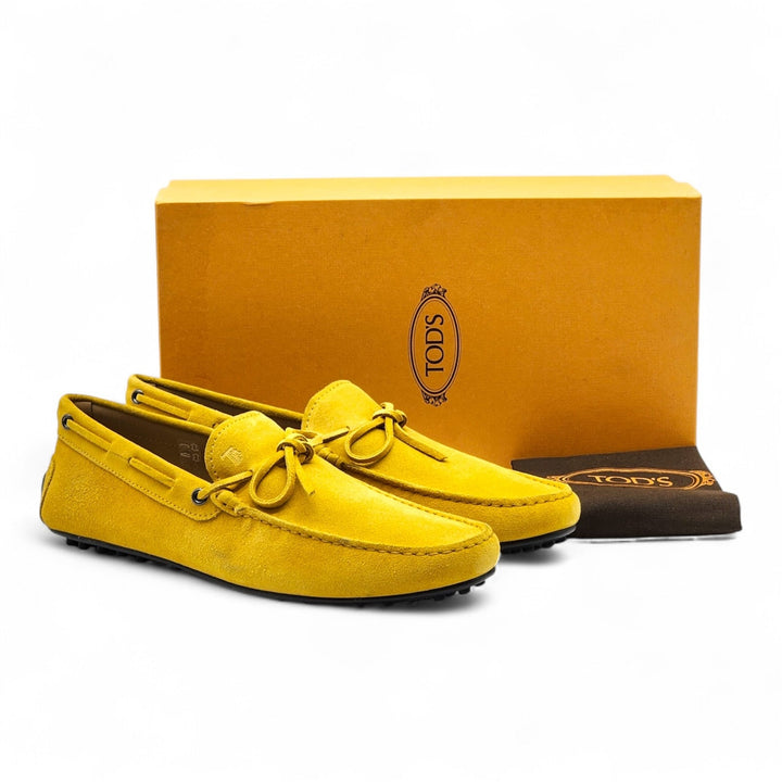Tod's City Gommino Driving Men's Suede Loafers Yellow UK 11 US 12.5