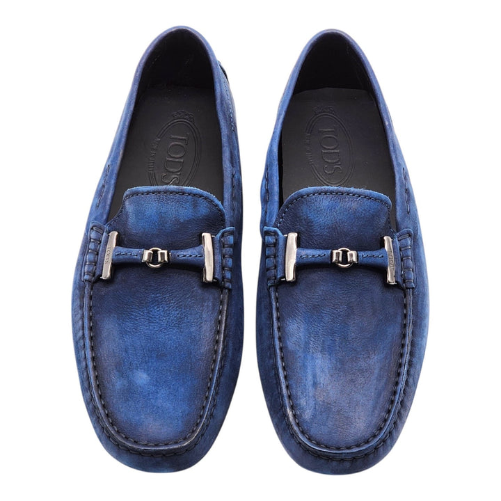 Tod's Gommino Driving Suede Men's Loafers Blue UK 7 US 8.5