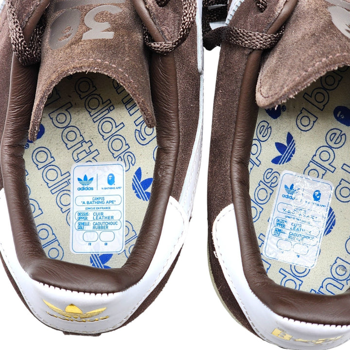 Adidas x BAPE Campus 80s Suede Sneakers 30th Anniversary Brown IF3379 US 10.5