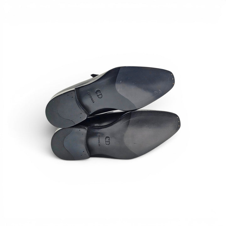 Dior CD Buckle Leather Derby Shoes in Black EU 39 US 6