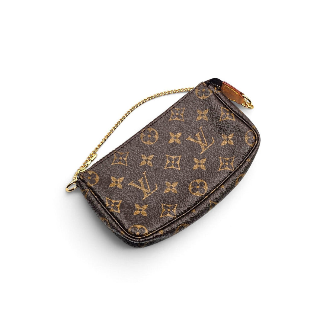 Louis Vuitton Monogram Mini Pochette Accessoires Chain Pouch Bag M58009