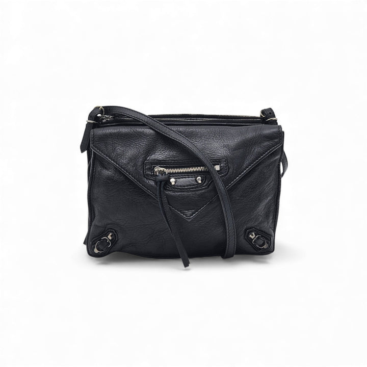 Balenciaga Papier Triple Crossbody Shoulder Bag Black SHW 357321