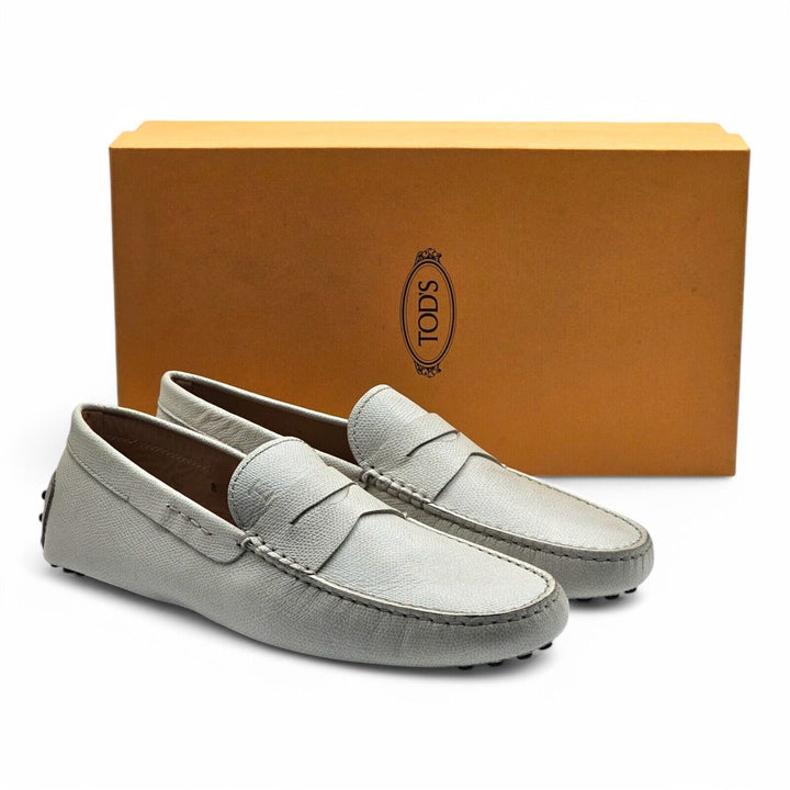 Tod's Driving Shoes City Gommino Leather Loafers Gray US 9.5 UK 8