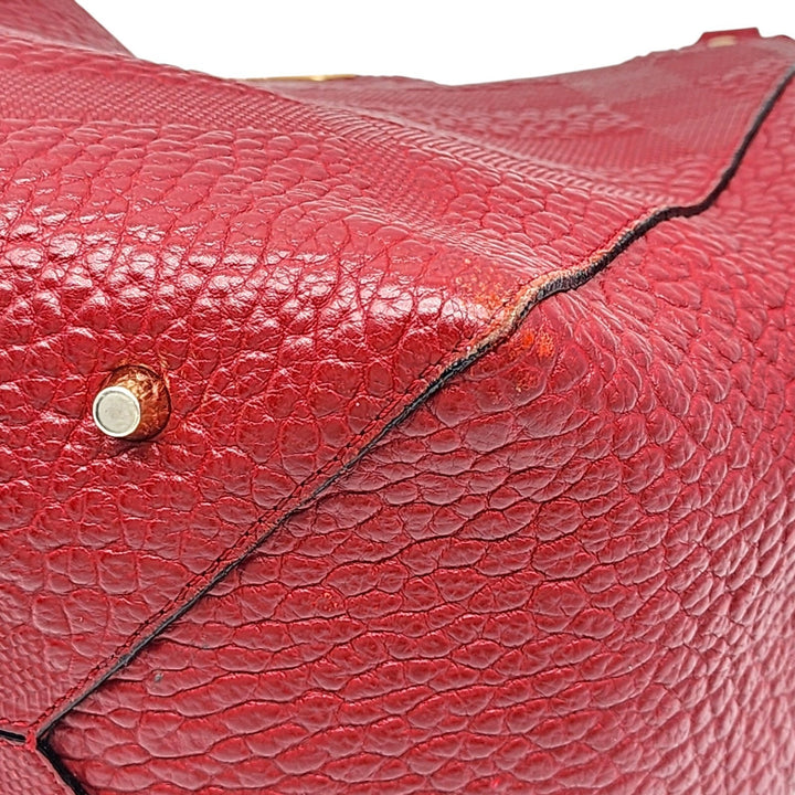 Burberry Canterbury Leather Shoulder Bag Tote in red